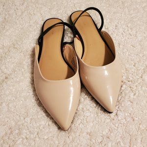 Pink and black slingbacks